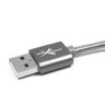 pleciony kabel USB - Apple Lightning / iPhone eXtreme srebrny 120cm