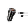 Ładowarka samochodowa XO CC48 z 2 gniazdami USB 12W + kabel USB-C