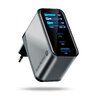 Ładowarka sieciowa everActive GaN LCD SC-670Q PRO z gniazdem USB oraz 2x USB-C PD PPS QC4+ 67W