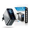 Ładowarka sieciowa everActive GaN LCD SC-670Q PRO z gniazdem USB oraz 2x USB-C PD PPS QC4+ 67W
