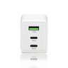 Ładowarka sieciowa everActive GaN SC-655Q z gniazdem USB oraz 2x USB-C PD PPS QC4+ 65W