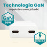 Ładowarka sieciowa everActive GaN SUPER SLIM SC-385Q z dwoma gniazdami USB-C PD 30W