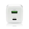 Ładowarka sieciowa everActive GaN SC-450Q z gniazdem USB oraz USB-C PD PPS QC4+ 45W
