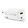 Ładowarka sieciowa everActive GaN SC-450Q z gniazdem USB oraz USB-C PD PPS QC4+ 45W