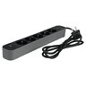 Listwa ochronna DPM z wyłącznikiem - 5 gniazda AC, 1x USB-A, 1x USB-C 1,5M szara 