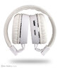 Składane słuchawki nauszne Bluetooth Voice Kraft VK-450 Hi-Fi białe/kremowe
