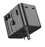 Uniwersalny adapter podróżny JELLICO S9 PD 2xUSB-C + 1xUSB 3.4A Max 2500W Czarny