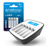 ZESTAW Ładowarka akumulatorków Ni-MH everActive NC-1000M + 4x Akumulatorki R03 / AAA Panasonic Eneloop 800mAh 