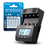 ZESTAW Ładowarka akumulatorków Ni-MH everActive NC-3000 + 4x Akumulatorki AA / R6 Panasonic Eneloop 2000mAh