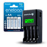 ZESTAW Ładowarka akumulatorków Ni-MH everActive NC-450 Black Edition + 4x Akumulatorki AA / R6 Panasonic Eneloop 2000mAh