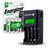 ZESTAW Ładowarka akumulatorków Ni-MH everActive NC-450 Black Edition + 4x Akumulatorki R6 ENERGIZER POWER PLUS 2000 HR6