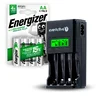 ZESTAW Ładowarka akumulatorków Ni-MH everActive NC-450 Black Edition + 4x Akumulatorki R6 ENERGIZER POWER PLUS 2000 HR6